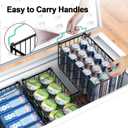 MSERCUOR Freezer Organizer Bins, 4 Pack Stackable Deep Chest Freezer Organizer Bins, Foldable Baskets with Handles, Black Storage Container Baskets for 5/ 7 Cu.FT Deep Freezer Sort Frozen Meats