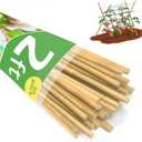 Bamboo Garden Stakes 2ft, 2 Feet Plant Stakes 30 Pack for Outdoor Indoor Plants, Support Tomato, Vegetables Beans, Flowers, Potted and More Climbing Plants