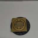 4 Inch Drain Grate Kit,Compatible with Schluter Kerdi Drain Flange, CUPC Certification,Square Shower Floor Drain SS304 Stainless Steel and ABS Material,Height Adjustment Collar and Ring-Brushed Gold