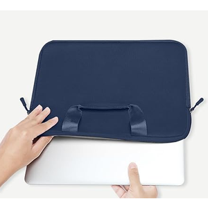 MOSISO Laptop Case 13.3 inch, 13-13.3 inch Laptop Sleeve Bag Compatible with MacBook Air/Pro 13 / Pro 14, HP Dell ASUS, Neoprene Carrying Computer Bag with Handle&Detachable Small Case, Navy Blue
