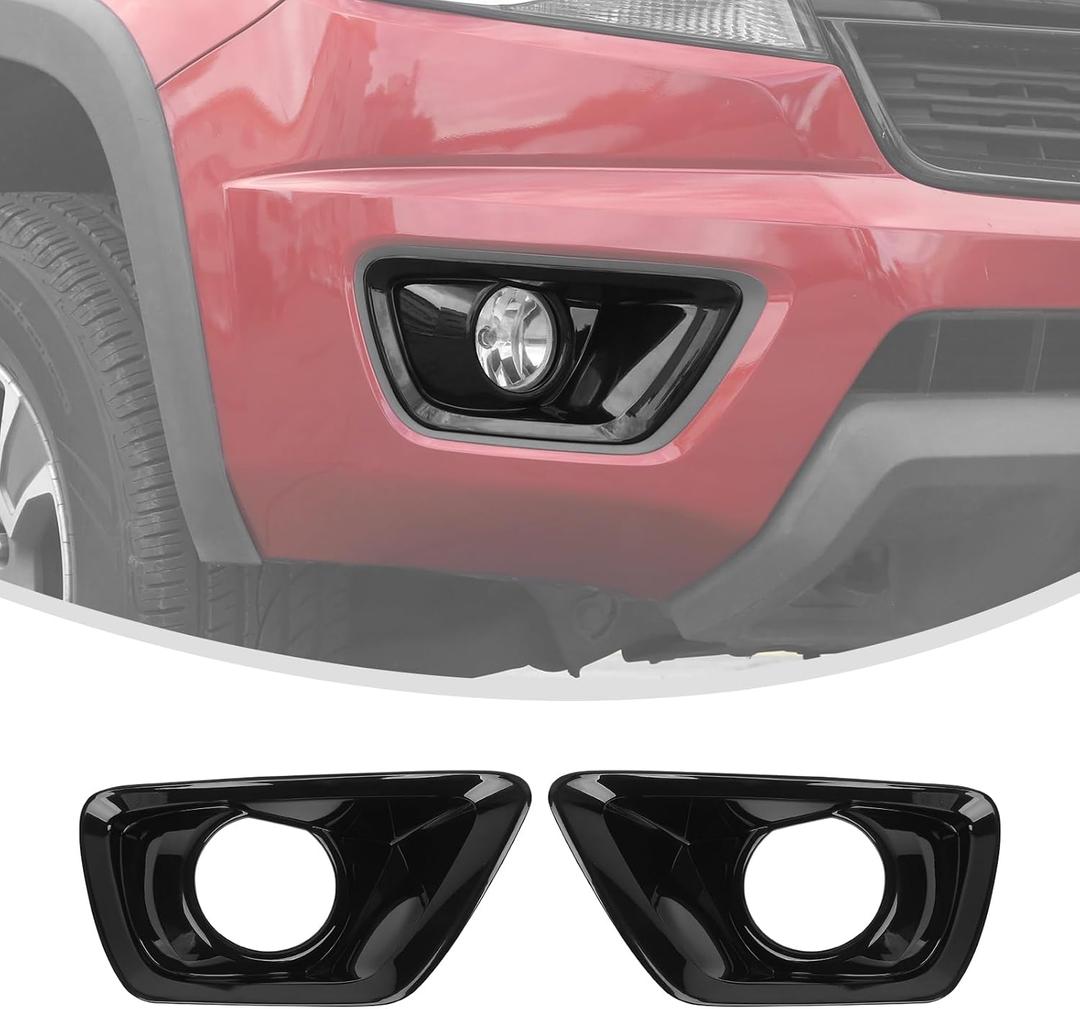 Linskip Front Fog Light Covers Compatible with Chevrolet Colorado 2015 2016 2017 2018 2019 2020, for Chevy Colorado Fog Lamp Trim, Exterior Accessories(Black)