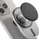 AUROX for MagSafe Phone Grip, Magnetic Phone Grips, Expandable Collapsible Mobile Phone Grip Stand Holder with Kickstand for Magsafe Stand Compatible for iPhone 17 16 15 14 13 Series,Transparent Black