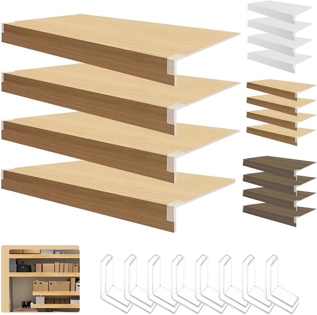 4 Pcs Wire Rack Covers, Foamed PVC 24x16 Panel (Not Wood) Removable Wire Rack Liners for Pantry, Cabinet & Bathroom Kitchen Organization Decorative