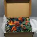 Ling's Moment Teal Orange Artificial Wedding Arch Flowers Kit Pack of 4, 2pcs Hanging Flower Arrangement 2pcs Chiffon Drapes Ceremony Reception Fake Rose Arbor Backdrop Floral Party Outdoor Decoration