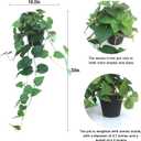 alyptus Fake Pothos Hanging Plants 33" Set of 2 Faux Ivy Vines with Pots Realistic Silk Devils Ivy for Indoor Dcor Low Maintenance Artificial House Plants for Home Bathroom or Office - Green