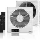 2PCS 8" Room to Room Fan with Remote, 320CFM Through Wall Air Transfer Fan with Temperature Control, Reversible Airflow Design, 10 Speeds, Quiet Balance Exhaust Vent for Bedroom, Laundry, Kitchen