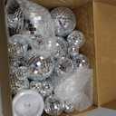 54 Pcs Mini Silver Disco Balls - Hanging Mirror Ornaments for Party, Wedding, Christmas Supplies (1.2 Inch, 2 Inch, 3.2 Inch, 4 Inch)
