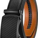 Zitahli Belt Men, Ratchet Belt Dress with 1 3/8" Premium Leather,Slide Belt with Easier Adjustable Automatic Buckle (Black)