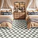jinchan 8x10 Checkered Area Rugs for Kids Room - Machine Washable Soft Rug Modern Geometric Lattice Non-Slip Carpet for Nursery Playroom Classroom Living Room Bedroom Dining Room Home Office Grey