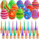 xutengy 24Pcs Prefilled Easter Eggs with Mini ToysFilled Plastic Easter Eggs with Vintage Lucky Dolls Action Figures Easter Basket Stuffers for Kids Fillers Easter Egg Hunt Party Favor