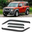 Window Visor for 2003-2011 Honda Element, Rain Guards Shields Vent Deflector Shade Wind Dark Smoke 2004 2005 2006 2007 2008 2009 2010 04 05 06 07 08 09 10, Tape-On, 4PCS