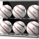 Colingmill Acrylic Baseball Display Case Wall Mounted Display Holder Shadow Box Clear Baseball Holder Removable Ball Stand for Collector Memorabilia Autograph Case (2 Tiers for 6 Balls)