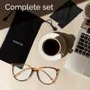 Gaoye Blue Light Blocking Glasses - Trending Round TR90 Frames, Metal Arms, UV400 Protection - Matching Soft Case (1-tea Leopard/Transparent Lens)