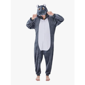 Adult Onesie Pajamas Unisex Sleepwear (Hippo, Medium)