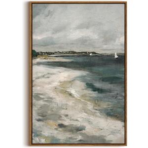 InSimSea Framed Canvas Prints Art Vintage Decor, Storm Clouds Vintage Coastal Wall Decor, Large Prints, Traditional Scenic Pictures for Bathroom Bedroom Farmhouse Office Decoration, 20"x30"