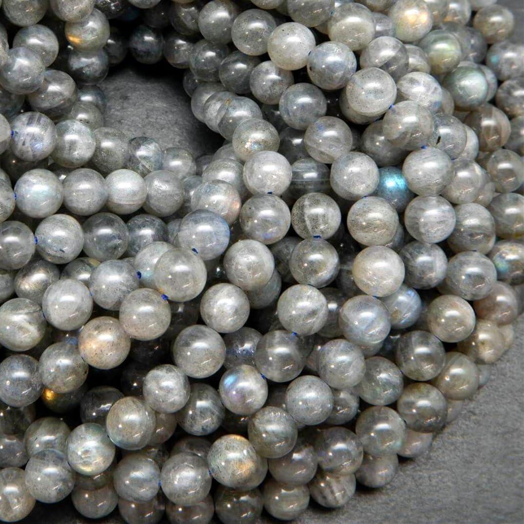 Zenkeeper 108 Pcs Labradorite Gemstone Beads for Jewelry Making 8 MM Labradorite Gemstones Loose Stone Beads