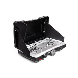 Coleman Triton+ 2-Burner Propane Camping Stove with InstaStart Ignition, Portable Camping Cooktop with 2 Adjustable Burners & Wind Guards, 22,000 BTUs of Power for Camping, Tailgating, Grilling