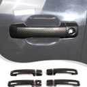 LLKUANG Car Exterior Door Handle Cover Trim Compatible with Toyota Tundra 2007-2021 Sequoia 2008-2020 Crew Max 2008-2015,ABS Outside Door Handle Protector Cover Accessories (Carbon fiber pattern)
