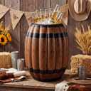 Seenelling Inflatable Wine Barrel Decor Western Cowboy Party Decor 23.62 in PVC Inflatable Cooler Barrel Pirate Party Decoration for Western Nautical Halloween Birthday Rodeo Wild West Photo Props