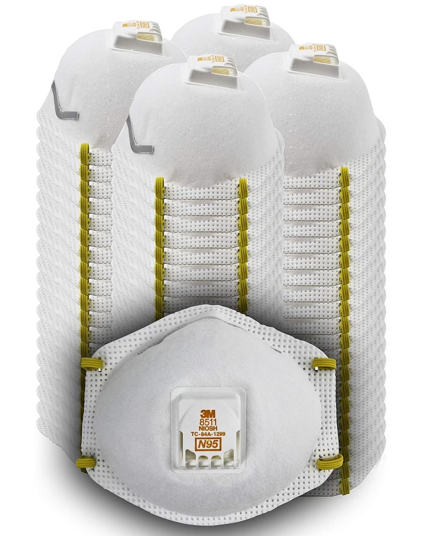 3M 8511 Particulate Disposable Respirator, N95, Pack of 80, NIOSH Approved, Cool Comfort and Fewer Pressure Points with Dual Attachment for Grinding, Sanding, Sawing, Sweeping, Dust, Smoke