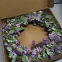 Sggvecsy Purple Daisy Wreath 24 Inch Spring Summer Wreath with Fake Silk Floral Green Eucalyptus Leaves and Lavender for Front Door Window Wall Wedding Farmhouse Festival Decor