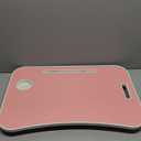 Foldable Laptop Table, Portable Lap Desk Bed Table Tray, Laptop Stand with Cup Holder & Tablet Slot & Lifting Handle for Working Writing Drawing & Eating (Pink)
