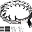 Safiman Prong Training Collar for Dogs, Adjustable Dog Pinch Collar with Quick Release Buckle, No Pull Collar for Small Medium Large Dogs, Extra Link and Caps (XL(23-26"" Neck, 4.0mm)), argent