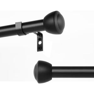 1 Inch Black Curtain Rods for Windows 48-86 Inches - Heavy Duty Drapery Rods with Adjustable Rods and Ball Finials - Ideal Room Divider and Outdoor Rod,32"-86"