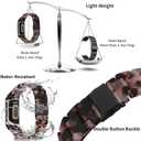 Resin Band Compatible with Fitbit Charge 6/ Fitbit Charge 5, Waterproof & Lightweight Bracelet Wristband Replacement with Stainless Steel Buckle, Fashion Strap for Fitness Tracker Women