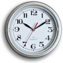 WANGIRO 8 Inch Silver Wall Clock Silent Movement Round Clock Battery Powered Clock Easy to Read Perfect for Living Rooms Bedrooms Offices Deal Gift for Home Decor Enthusiasts, Space Silver