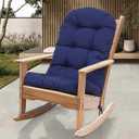 RACE LEAF Navy Patio Furniture Cushion 44x19 Inch, Waterproof Tufted Outdoor Chair Cushion with Elastic Bands & Non-Slip Ties UV Resistant for Rocking Adirondack Chairs 1-Pack
