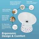 Necoichi Raised Cat Food Bowl Ceramic Elevated 15 Tilted Cat Bowl for Whisker Fatigue Dishwasher Microwave Safe, Non-Slip Anti Vomiting Design (Colorful Dots, Extra Wide Tilted, 1.5-Cup Capacity)