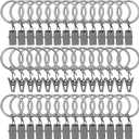 42 Pack Curtain Rings with Clips 1.26" Interior Diameter,Metal Drapery Ring with Clips Compatible with up to 1 inch Drapery Rod,Strong Vintage Decorative Rustproof Drapery Ring with Hooks-Matte Silver