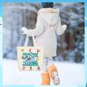 6 Pcs Ski Souvenir Gifts Ski Themed Canvas Bags Tote Bags with Handle Treat Candy Shopping Basket Reusable