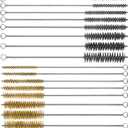 16Pcs Tube Cleaning Brush,Brass Stainless Steel Engine Cleaning Brushes,12 inch Long Round Wire Pipe Cleaner for Deep Pipes,Auto Parts, Engine Parts,8 Sizes