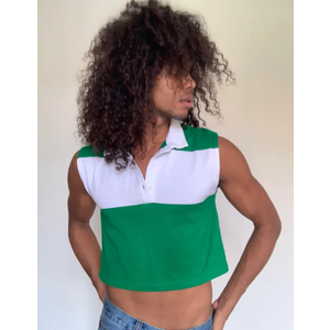 Zara Women's Green and White Polo-Shirts M