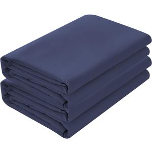 Basic Choice 2-Pack Flat Sheets, Breathable Series Bed Top Sheet, Wrinkle, Fade Resistant, Standard 100 by Oeko-Tex - Queen, Dark Blue