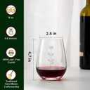 Artisanal Hand-Cut Crystal Wine Glasses 16 Oz - Monogram Stemless Wine Glasses with Engraved Initials(Letter I), Lead-Free Glassware Gift for Wine Lovers