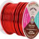 Mandala Crafts 10 Gauge Anodized Aluminum Craft Wire for Jewelry Making - 32 FT Colored Flexible Red Wire - Bendable for Bonsai Armature Crafting Sculpting