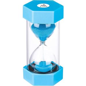 SuLiao Colorful Sand Clock - 3 Minute Timer, Small Blue Plastic Hourglass for Kids, Games, Classroom, Kitchen, Decor