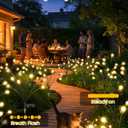 OZS 4 Pack Total 32 LED Solar Garden Lights Fairy Outdoor - Solar Firefly Lights Outdoor, Sway by Wind, Waterproof for Garden Patio Pathway Fairy Decoration (Warm White)
