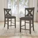 Signature Design by Ashley Caitbrook Rustic 24.63" Counter Height Upholstered Barstool, Set of 2, Gray