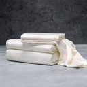 Sheet Set | 100% Rayon (Viscose) from Bamboo | Queen Size - Ivory | Deep Pockets | ,6-Piece Set (Fitted, Flat, 4 Pillowcases