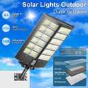 Solar Street Lights Outdoor Waterproof 9000W LED Solar Power Street Light Dusk to Dawn with Mention Sensor Flood Light Large Outdoor Solar Lights for Yard, Entryway Garage, L--2PCS