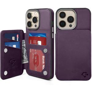 GUERNICA for iPhone 16 Pro Max Wallet Case with RFID Blocking Card Holder for Women Men, Kickstand Shockproof Phone Case for iPhone 16 Pro Max(6.9"),Dark Purple