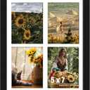 12x16 Picture Frame, 5x7 Collage Picture Frame, Displays Four 5x7 inch Photos, or 12x16 (Without Mat) for Horizontal Wall Mounting Display and Vertical, Black.