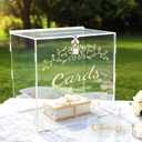 Acrylic Wedding Card Box with Lock, Gift Card Box for Wedding Reception, Card Box for Party Birthday Graduation Decorations