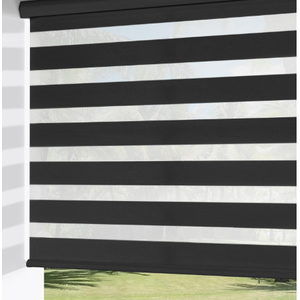 ChrisDowa Cordless Zebra Blinds for Windows, Dual Layer Free-Stop Light Filtering Window Roller Shades, Pull Down Privacy Zebra Shades for Home, Office, Bedroom, Door (57" W x 72" H, Beige)