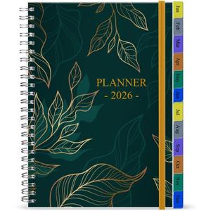 2026 Weekly & Monthly Planner - 2026 Planner from January 2026 to December 2026, Easy to Organize Your Daily Life, Medium 6.5" x 8.5", Gold Leaf