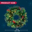 Joiedomi 19" Christmas Pre-Lit Wreath with LED Lights with Ribbon, 3 Pcs Wreaths for Front Door, Windows, Living Room, and Indoor Outdoor Christmas Decorations Window Door Wreath, Battery Operated